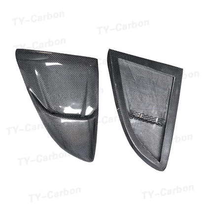 Real Carbon Fiber Rear Side Car window Air Vents Splitter Air knife Spoiler For Porsche 718 Cayman GTRS Style Bodykit 2016-2024