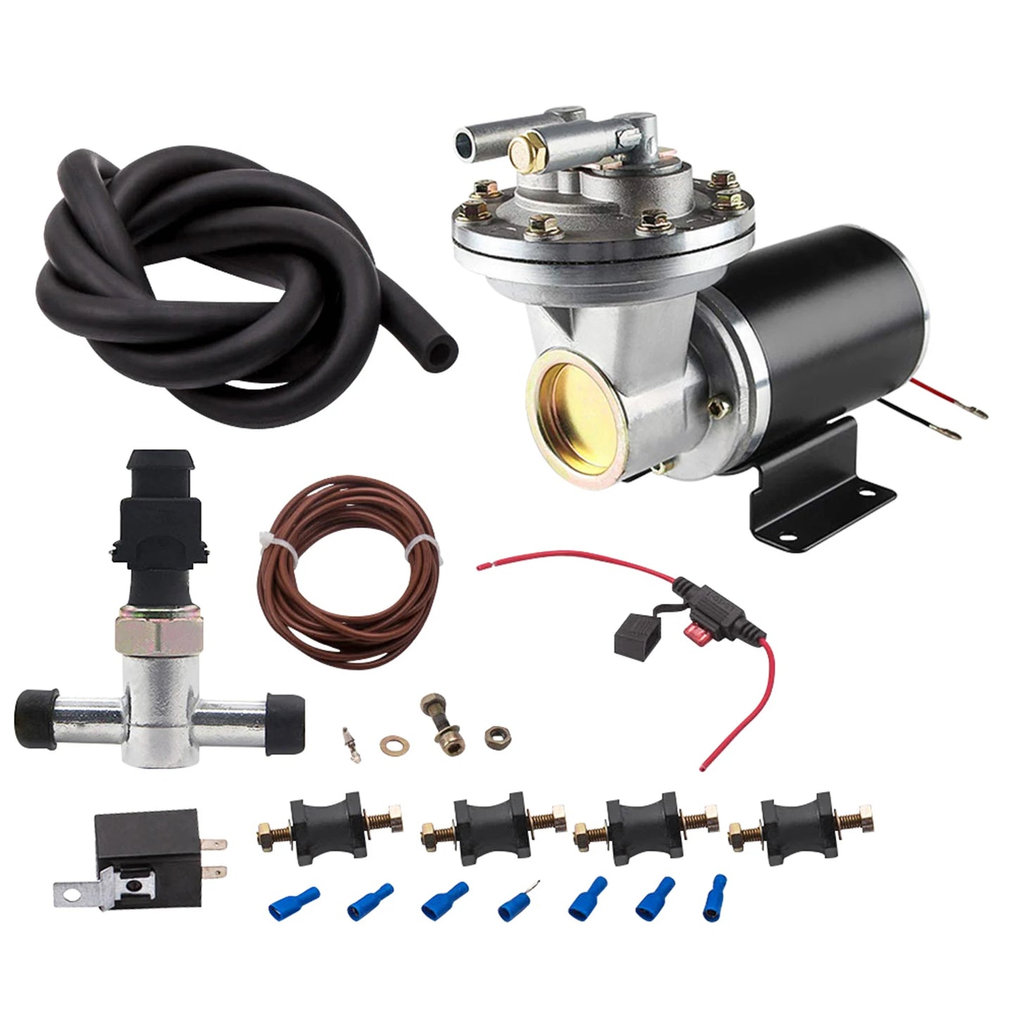 Electrical Vacuum Pump Kit  18" to 22" for Power Brake Booster with  relay vacuum pressure switch/ hose mounting hardware kit.
