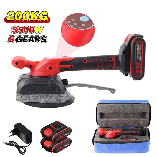 DWiusty 200KG Cordless Tile Tiling Machine Enlarged Suction Cup Tile Paving Tiles Vibrator 5 Gear Floor Vibrator Leveling Power Tools