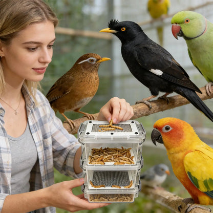 3-Layer Mealworm Breeding Kit Silkworm Feeder Bin Corn Worm Breeder Box for Pet Parents Animal Lovers Keepers Breeders Hobbyists