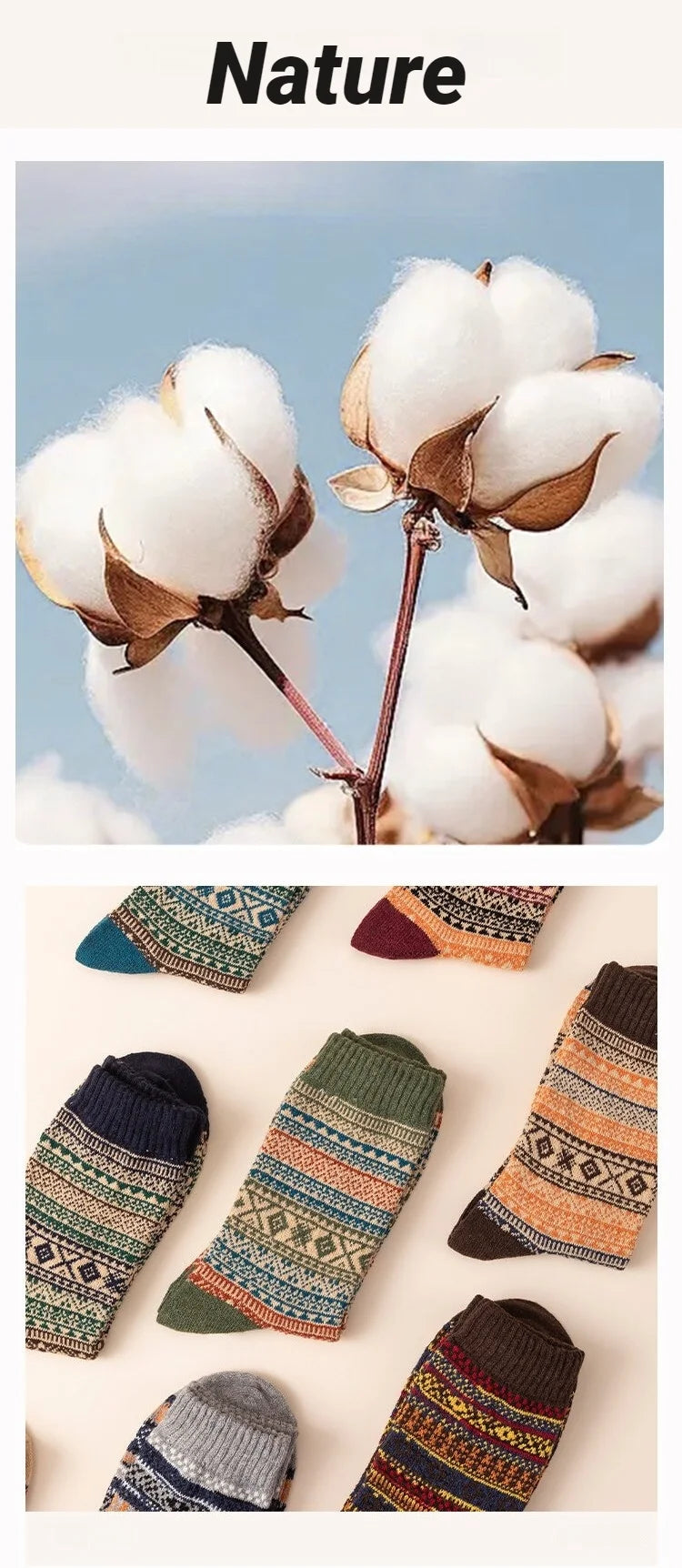 5 Pairs Winter Men's Socks Thicken Sheep's Wool Socks Warm Men Retro Style Colorful Fashion Man Socks For Snow boots