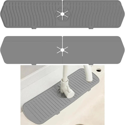 Silicone Tap Mat,Sink Splash Guard,Kitchen Tap Silicone Drain Mat, Silicone Tap Handle Drip Catcher Tray, Tap Mat for Kitchen