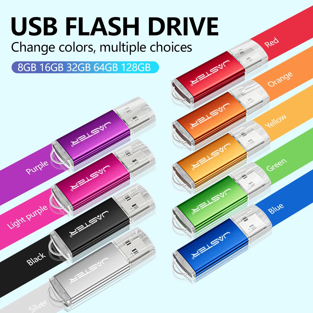5PCS 10PCS USB Flash Drive 128GB Free Custom Logo Pen Drive 64GB Wholesale Pendrive 32GB Metal Box Memory Stick Storage Device