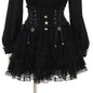 Japanese Sweet Lolita Style Mini Skirt Women Retro Elegant Lace Bandage Party Cake Skirts Female Gothic Y2k Metal Buckle Skirts
