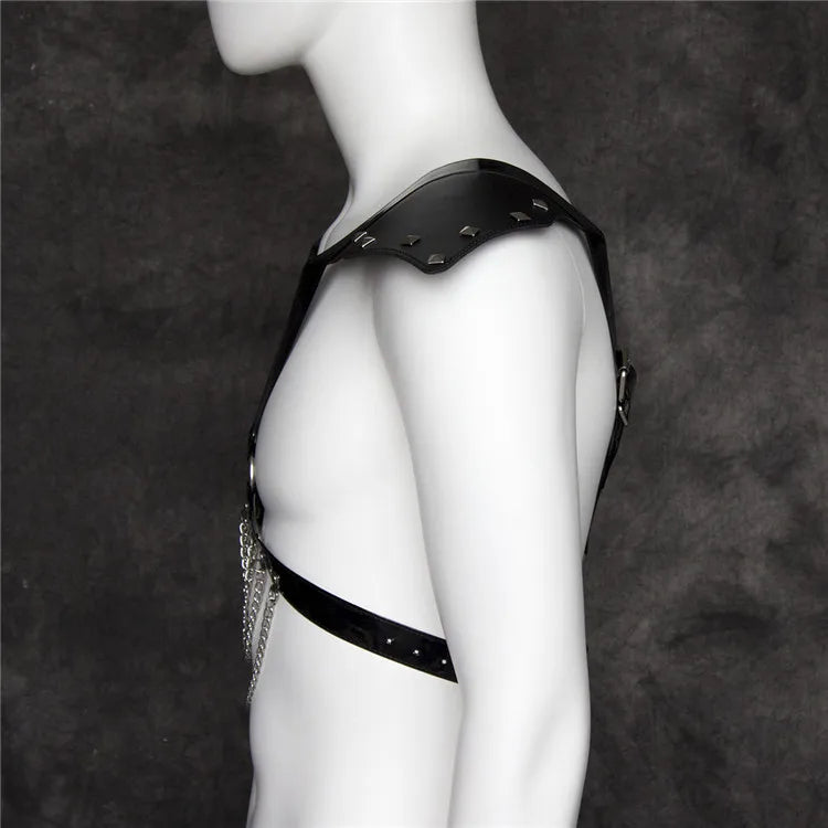 Fetish Men Leather Arm Harness Belt BDSM Gay Body Bondage Sex Lingerie Arm Harness Strap Sexual Gay Clothes for Stage Rave Club