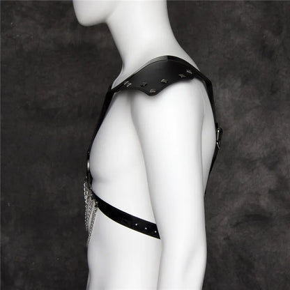 Fetish Men Leather Arm Harness Belt BDSM Gay Body Bondage Sex Lingerie Arm Harness Strap Sexual Gay Clothes for Stage Rave Club