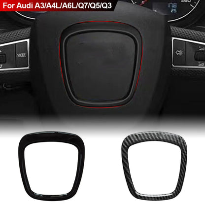 Carbon Fiber Car Steering Wheel Ring Trim Sticker Cover Auto Decoration Accessories For Audi A4 B6 B7 B8 A6 C6 A5 Q7 Q5 A3 8P S3