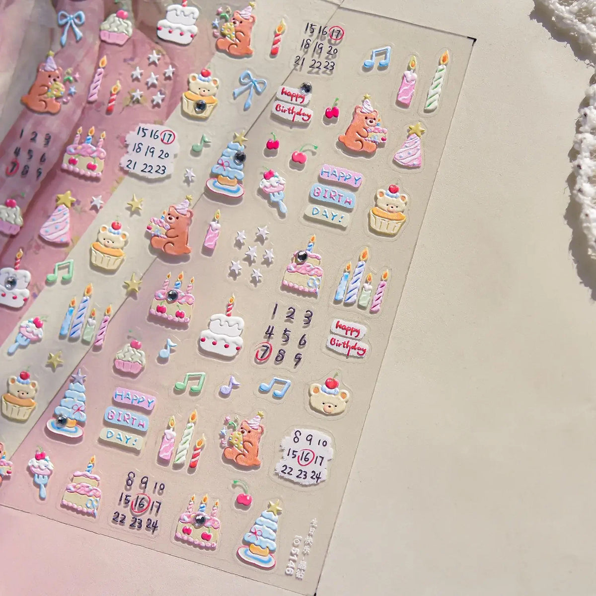 Cute Animal Face 5D Nail Art Stickers Cartoon Cat Bunny Dog Mouse Kawaii Expressions Simple Self Adhesive Manicure Decal DIY