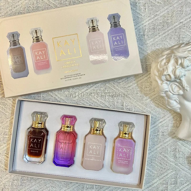 KAYALI 4x10ml Mini Perfume Set Vanilla Oud Floral Fruity Oriental Long Lasting Unisex Eau De Parfum Travel Gift Set Luxury