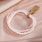 ZAKOL 4 Pieces Set Faceted Glass Beads Stretch Bracelet AB Effected Glass Beads Elastic Beaded Handmade Bracelet Jewelry