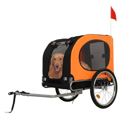 Heavy Duty 2-in-1 Dog Bike Trailer & Jogging Stroller for Medium/Large Dogs - 88 Lb/40 kg, Ventilated Waterproof Cabin, Collapsible Steel Frame, Quick-Release Wheels, All-purpose Hitch (20-29' Bikes)