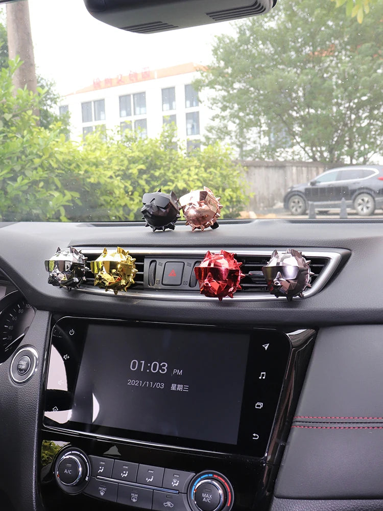 NO PERFUME Bulldog Air Freshener Car Perfume Car Decoration Car Vent Clip Bulldog Fragrance Scent Parfum Car Diffuser Best Gift