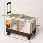 Extra Large Cat Carrier with Wheels - Foldable Pet Stroller for 2 Cats, Breathable Dog Travel Backpack Trolley Pushcart