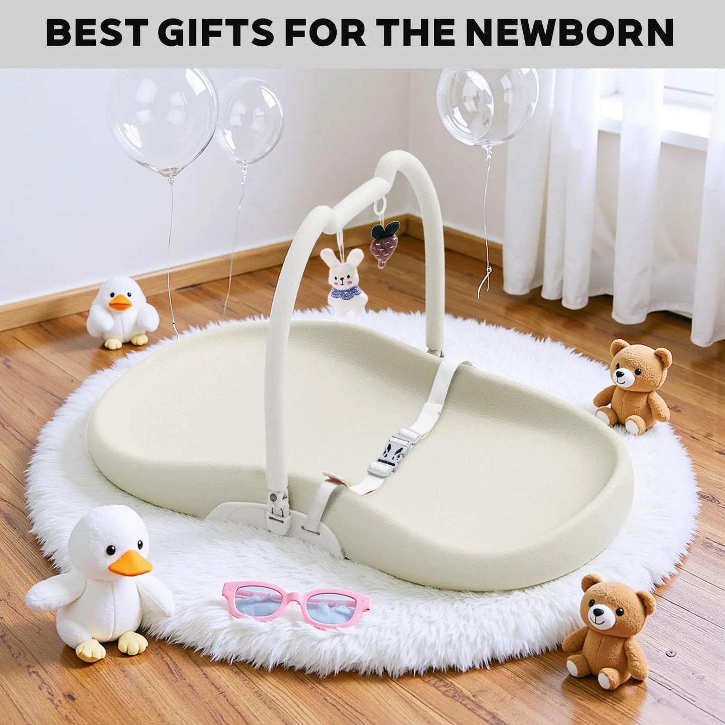 Wipe Clean Baby Changing Mat, Waterproof Non-slip Diaper Changing Pad with Detachable Safety Seat Belt, Sturdy Durable Changing Mat for Dresser, Bed, Home Indoor Newborn Infant Diaper Changing Use