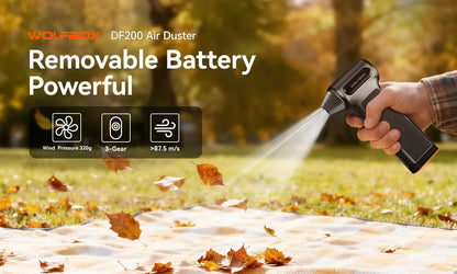 WOLFBOX DF200 Electric Powerful Fan Duster Wireless Air Blower Air Duster 3-Speed Adjustable Portable Fan for Car/Home/Outdoor