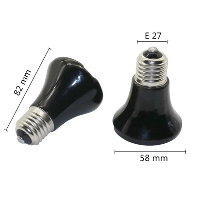 1PCS Heat Emitter Bulb 25-75W Black Ceramic Pet Reptile Breed Light Brooder Lamp Bulb For Home Pet Renovation Accessories