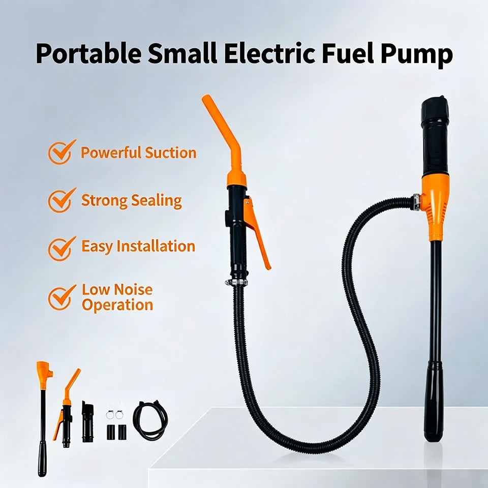 Handheld Electric Oil Siphon Pump Liquid Transfer Battery Powered Portable Water Gas Extractor Tool Car Petrol Fuel Siphon Pump