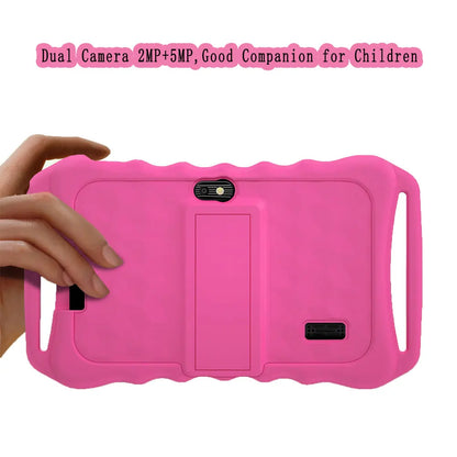Android 13 Kids Tablet 7-inch,4-core CPU, 2.4G WiFi,2.0MP+5.0MP dual cameras 4GB RAM+64GB ROM,4000mAh Battery,