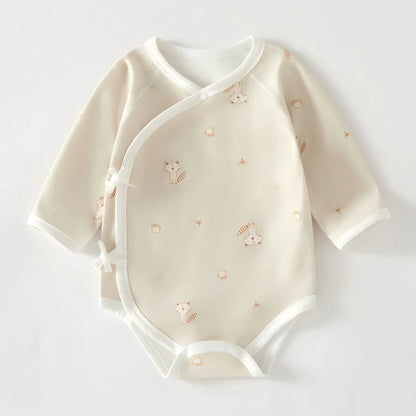 Spring Autumn Pure Cotton Long Sleeve Baby Bodysuit Triangle Crawling Suit Home Comfort Wear Bottom Covering Infant Garment
