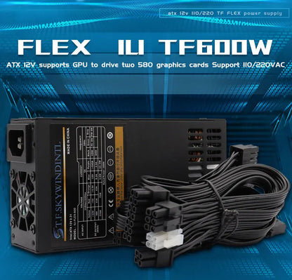 Flex 600W Modular Power Supply Small 1U Computer PSU Flex-ATX 500W for ITX mini PC Active PFC For POS AIO desktop 110V 220V