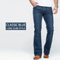 LGRG Mens Boot Cut Jeans Slightly Flared Slim Fit Blue Black Trousers Designer Classic Male Stretch Denim Pants
