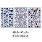1/3pcs 3D Halloween Nail Stickers Pumpkin Ghost Spider Skull Design Bow  Flower Cute Cat Adhesive Slider Decals Manicure Decor