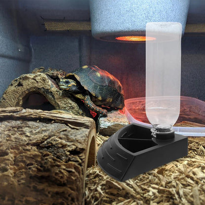 Automatic Reptile Water Bowl with Spillproof Design ABS Material Easy Clean for Tortoise Turtle Lizard Gecko in Tank Accessories