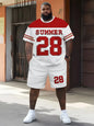 Men's Sports Short Sleeve Top Shorts Set Plus Size Breathable Basketball Sports Clothing Letter Print T-shirt Shorts 2-piece Set