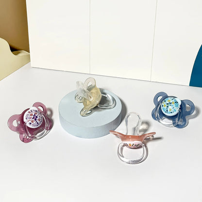 New 2pcs/4pcs Baby Pacifier with Cover, Flower-design Printed Soother with Thumb Nipple,Perfect Baby Shower Gift for Boy Girl