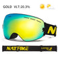NATFIRE Ski Goggles Double Layers Anti-fog UV400 Snowboard Snow Goggles Snowmobile Glasses Eyewear Outdoor Sport Skiing Googles