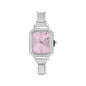 Fashion High Quality Men Women's Stainless Steel Square Round Shiny Zircon Watch Bracelet For Friend Birthday DIY Jewelry Gift