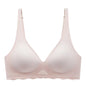 Seamless Women's Bra Small Chest Big Hollow Design Underwear Support Non-removable Semi-fixed Cup One Piece Striped Thin Bra