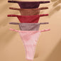 5PCS/Set Cotton Panties Sexy G-String Women's Underwear T-Back Lingerie Femme Underpants Briefs Adjustable Waist Thong Intimates