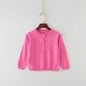 Baby Girls Embroidery Sweater Cardigan Autumn Fashion Cotton Floral Collar Kids Knitted Cardigan Rabbit Coat Outerwear Korean