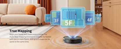 Laresar L20 Robot Vacuum Cleaner 5000Pa Smart LDS Navigation Self-emptying Station APP Control Home Floor Mopping Carpet Clean