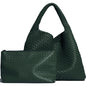 Woven Tote Bag for Women Large Woven Handbag Soft Leather Shoulder Bag Work Shopper Summer Beach Travel Tote Bag with Purse