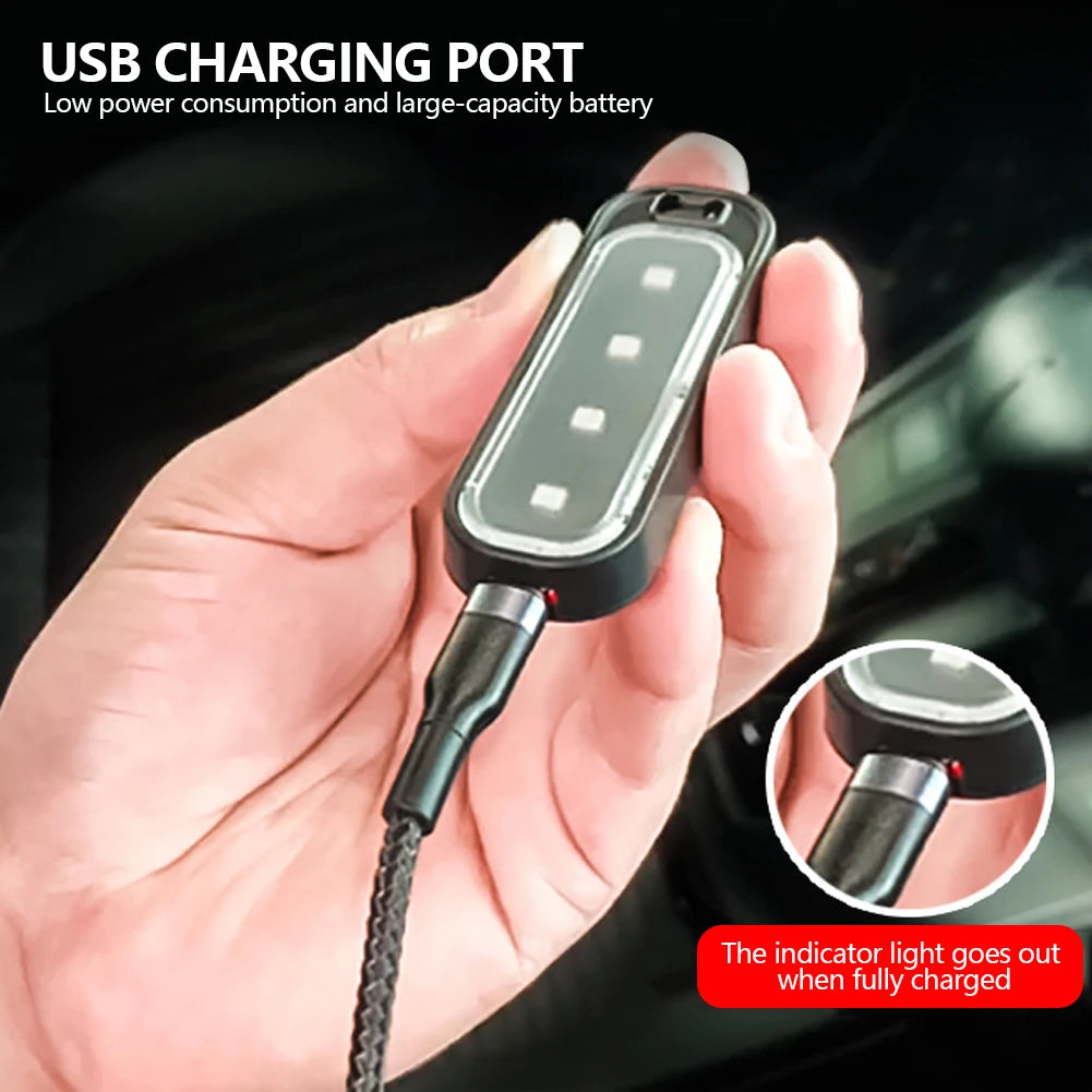 Wireless RGB Car Door Welcome Light Auto LED Decoration Ambient Lamps USB Charging Door Light Safety Anti-collision Signal Lamp