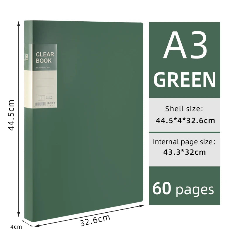 A3 Side-Entry Art Portfolio for Students - Painting Folder, Poster, Sketch Paper, Insert Pockets, Certificate Holder 20-60Pages