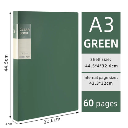 A3 Side-Entry Art Portfolio for Students - Painting Folder, Poster, Sketch Paper, Insert Pockets, Certificate Holder 20-60Pages