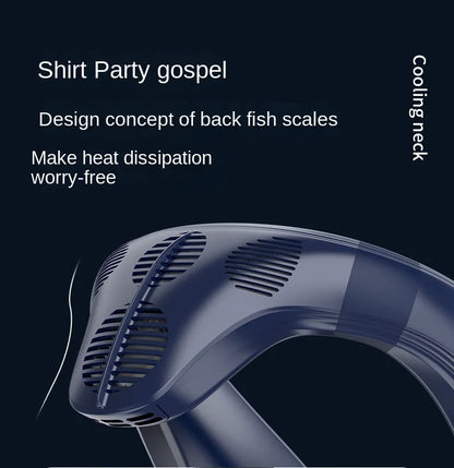 Portable Bladeless Neck Fan with Cooling Plate - Quiet Rechargeable USB Charged Air Conditioner for Travel Camping & Outdoor Adv