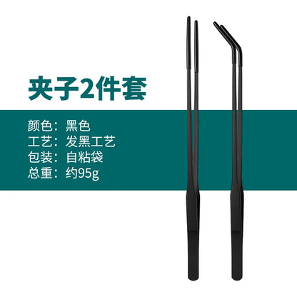 Stainless Steel Reptile Feeding Tongs With Rubber Tips Aquarium Aquarium Straight And Curved Tweezers Pet Feeding Accessories