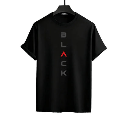 Black Letter Print Mens Tracksuit T-shirt + Pants Urban Causal Sports Outfit Male Spring Summer Home Outdoor Comfort Tees Set