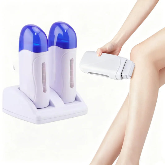 Wax Warmer for Hair Removal Double Depilatory Roll On Wax Heater Mild Home Waxing Machine Suitable for Arm Legs Face Back Armpit