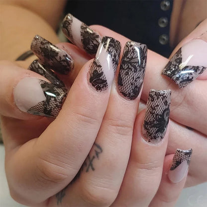 10 Rolls/Box White Black Lace Nail Art Foils Set Nail Transfer Sticker Paper DIY Manicure Nail Decoration Accessories