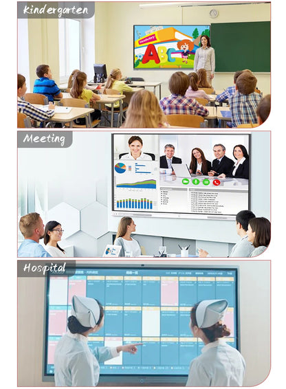 65 75 86 Inch Smart Tv for Classroom and Conference, Digital Electronic Whiteboard 4K HD Touch Screen Interactive Board On Wheel