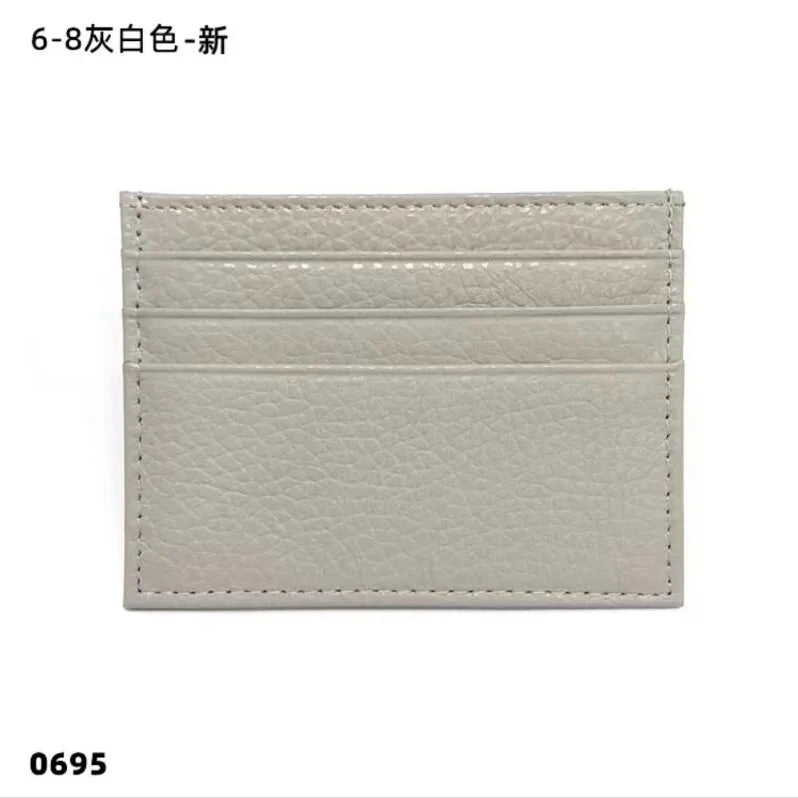 Custom Company Logo Cowhide Card Holder Woman Man Fashion Slim Mini Card Bag Genuine Leather Engrave Name Luxury Casual Purse