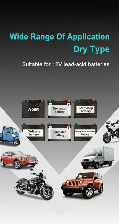 12V 8A Intelligent Car Battery Charger Car Battery Charger Pulse Repair Motorcycle Truck Battery Charger GEL Lead Acid