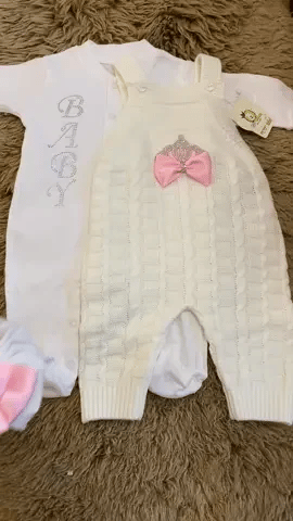 Dollbling Baby Boys' Knit Ribbed Romper Jumpsuit with Bodysuit and Hat 3pcs Set Newborn Cotton Knitted Sweater Romper Suit