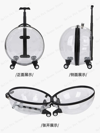 Portable Cat Bag for Going Out Large Capacity Transparent Breathable Pet Trolley Case Cat Travel Bag Pet Supplies Cat nest
