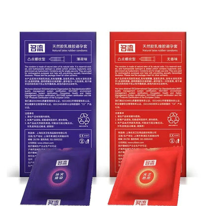 PERSONAGE Genuine Condoms Screw Thread Ice Fire Spike Dotted  Stimulation Orgasm Bump Condoms Safer Sex Products For Adult